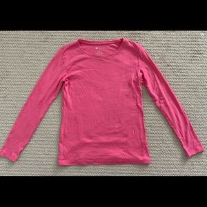Stylus Pink Long Sleeve Tee Shirt Crewneck